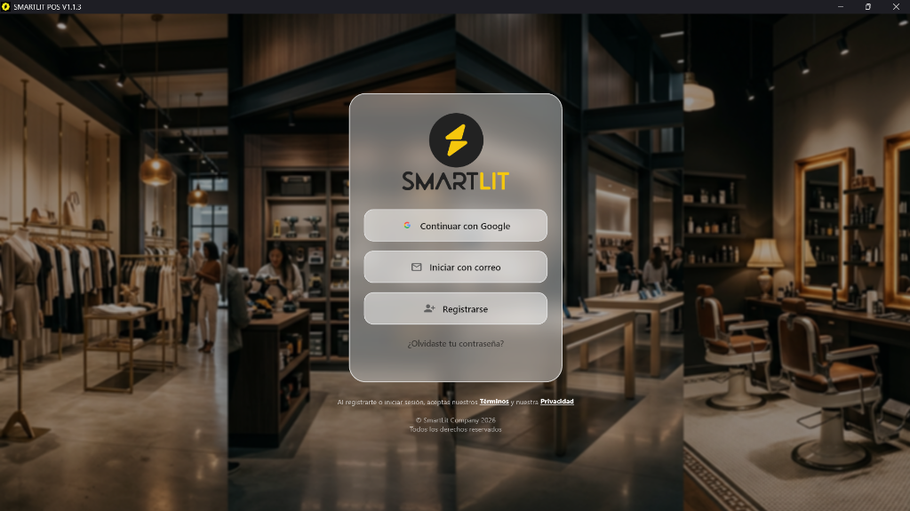 SmartLit POS Interfaz de Acceso